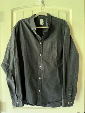 H&M Men's Regular Fit Oxford Shirt in Washed Black   XL